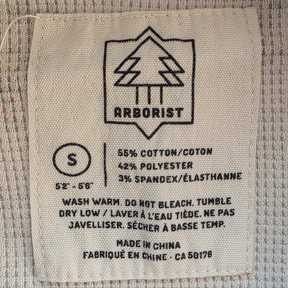 Arborist Thermal Onesie Pajamas Size Small Canadian Print Waffle - Picture 11 of 12